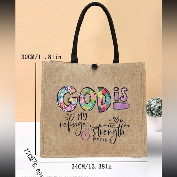 155. God Is My Refuge & Strength Tote - Picture 3 of 3